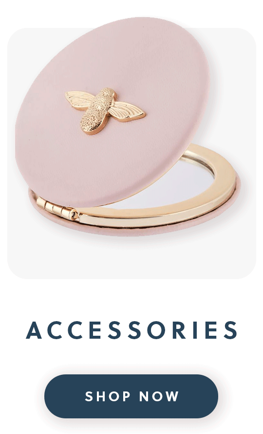 An Olivia Burton pink and rose gold foldable mirror