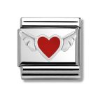 Nomination Composable Classic Silver Red Heart with Wings Charm