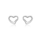 Open Heart 9 CT White-Gold Stud Earrings
