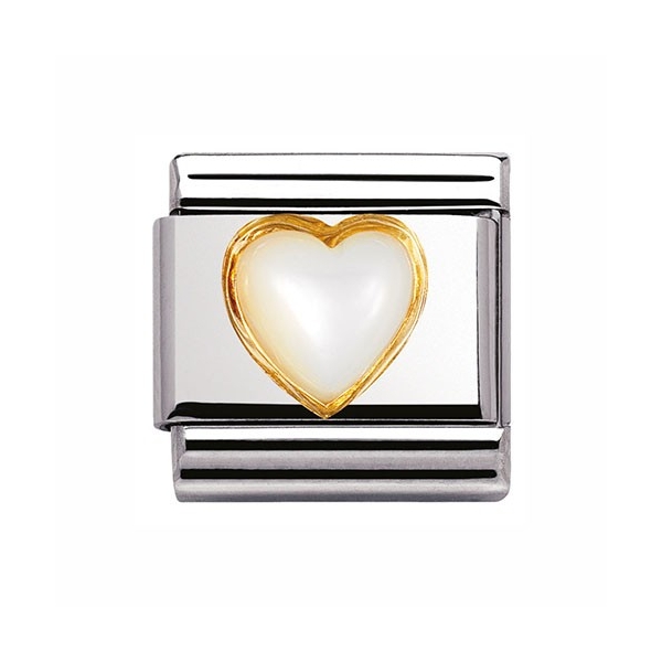 Nomination Composable Classic White Mother of Pearl Heart Charm