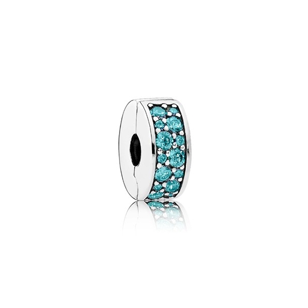 PANDORA Silver Teal Shining Elegance Clip