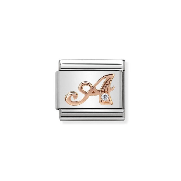 Nomination Composable Classic Rose Letter A Zirconia Charm