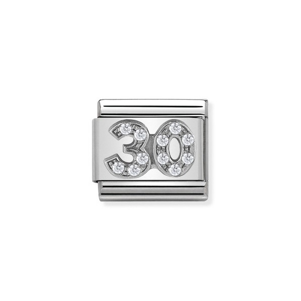 Nomination 30 Years Silver, Steel & Zirconia Composable Classic Charm