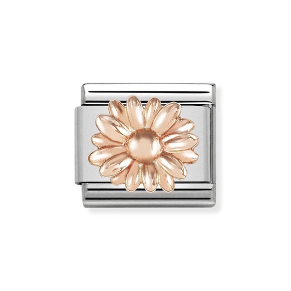 Nomination Steel &amp; 9 ct Rose-Gold Daisy Charm
