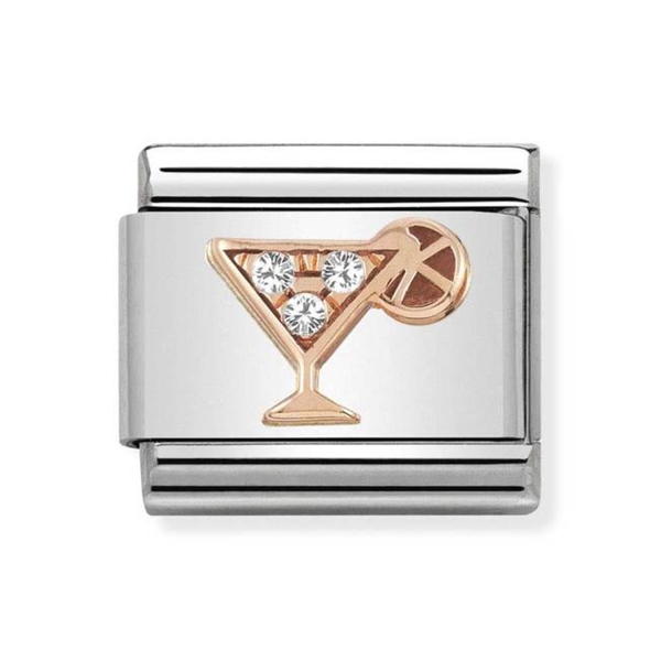 Nomination Composable Classic Cocktail Steel &amp; Rose Charm