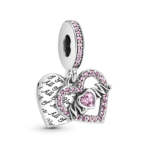 Pandora Moments Heart & Mum Silver Dangle Charm