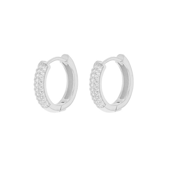 Sterling Silver Sparkle Creole Hoop Earrings