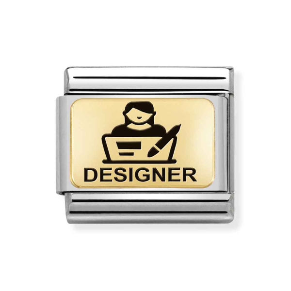 Nomination Composable Classic Designer Steel & 18CT Gold Charm