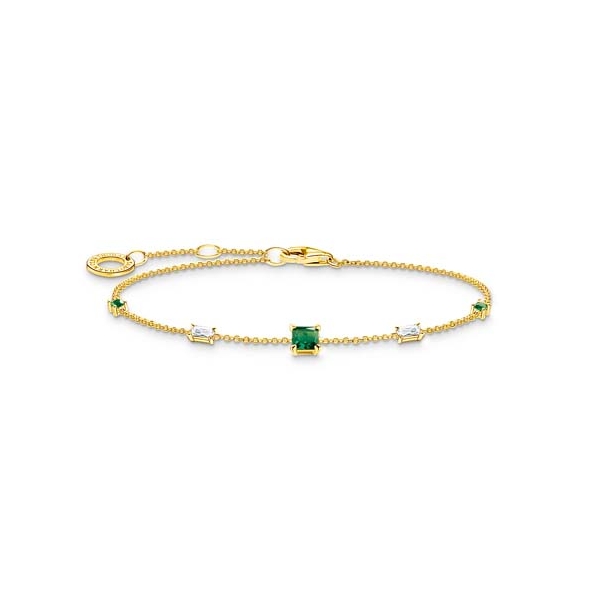 Thomas Sabo Green & White Stones Gold Bracelet
