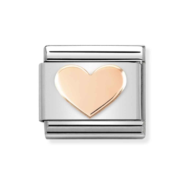 Nomination Composable Classic Steel &amp; Rose-Gold Heart Charm