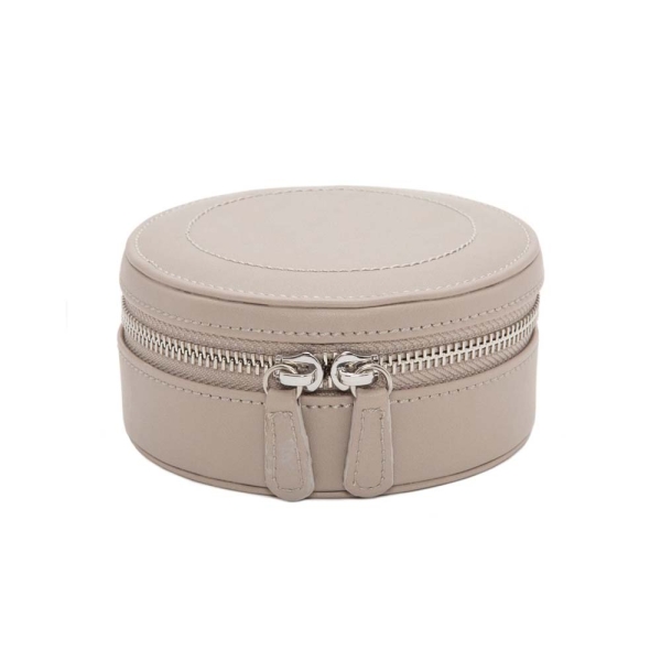 WOLF Sophia Mink-Toned Round Travel Zip Case