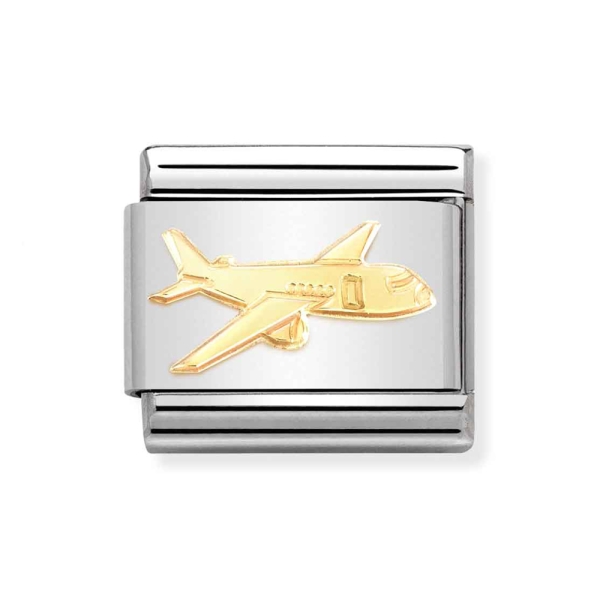 Nomination Composable Classic 18ct Aeroplane Charm