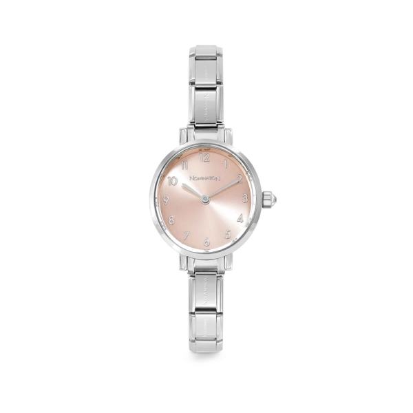 Nomination Paris Oval Steel &amp; Pink Dial Composable Classic Watch