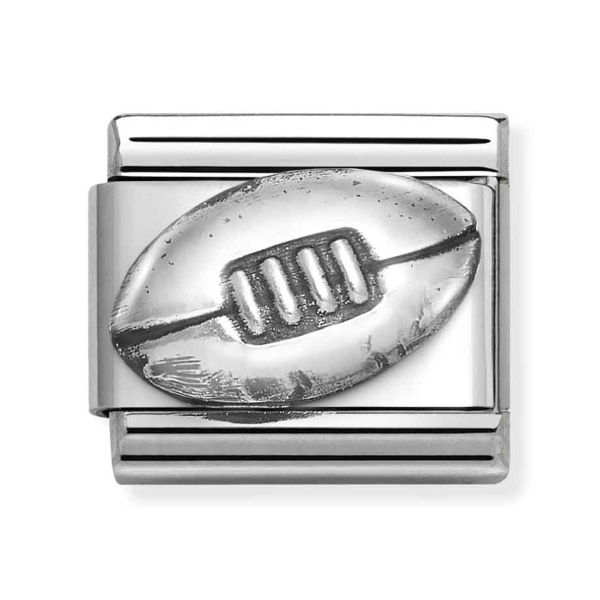 Nomination Composable Classic Rugby Ball Silver & Steel Charm