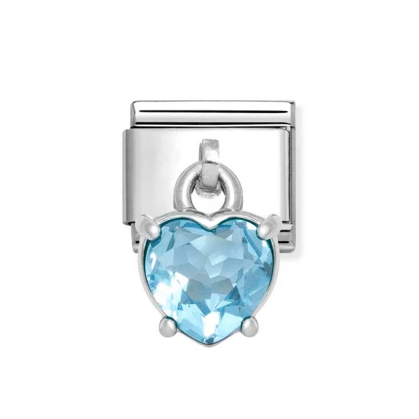 Nomination Composable Classic Blue Heart Cut Stone Dangle Charm