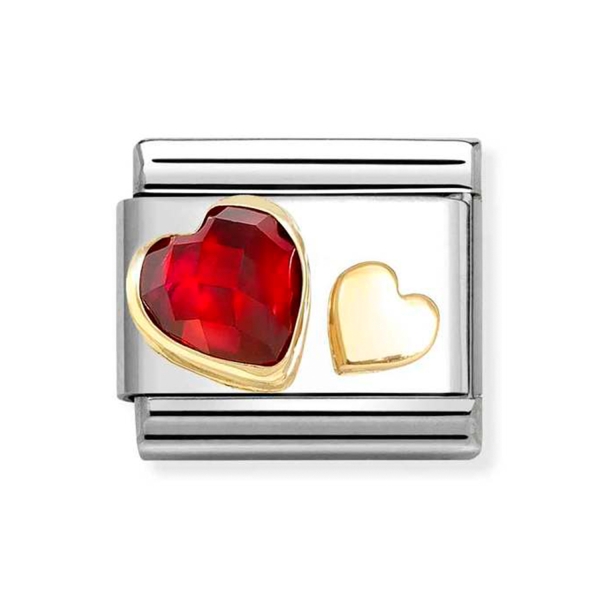 Nomination Composable Classic Red and Gold Hearts Link Charm
