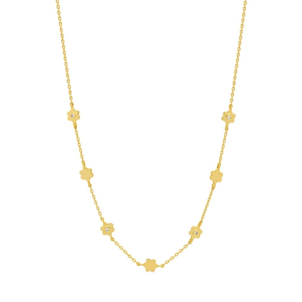 Estella Bartlett Cubic Zirconia Flower Chain Necklace