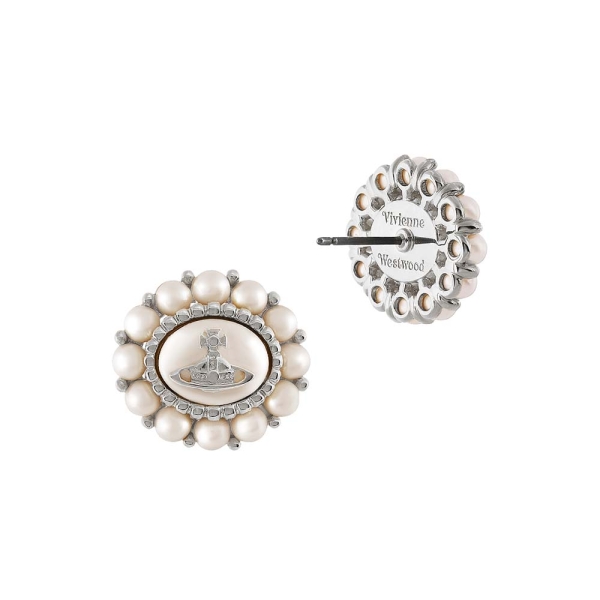 Vivienne Westwood Amaya Silver-Tone Pearl Stud Earrings
