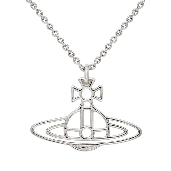 美品✨Vivienne Westwood Thin Lines フラット　オーブ Vivienne Westwood Thin Lines Flat Orb Silver-Tone Pendant Necklace