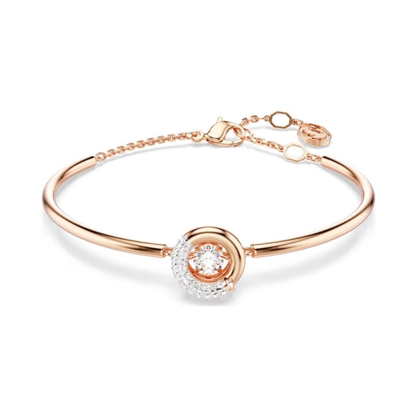 Swarovski Dextera Round-Cut Rose Gold-Tone Plated Circle Bangle