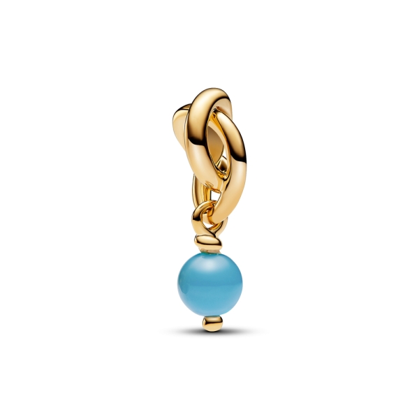 Pandora Moments December Birthstone Eternity Circle Golden Dangle Charm