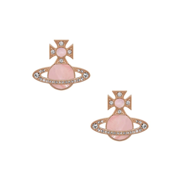 Vivienne Westwood Rina Pink & Rose-Gold Tone Stud Earrings