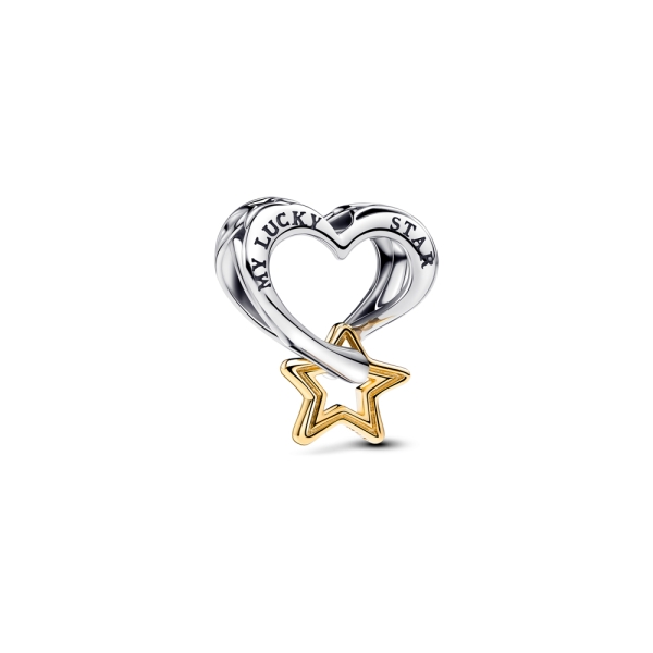 Pandora Moments Two-Tone Lucky Star & Heart Charm