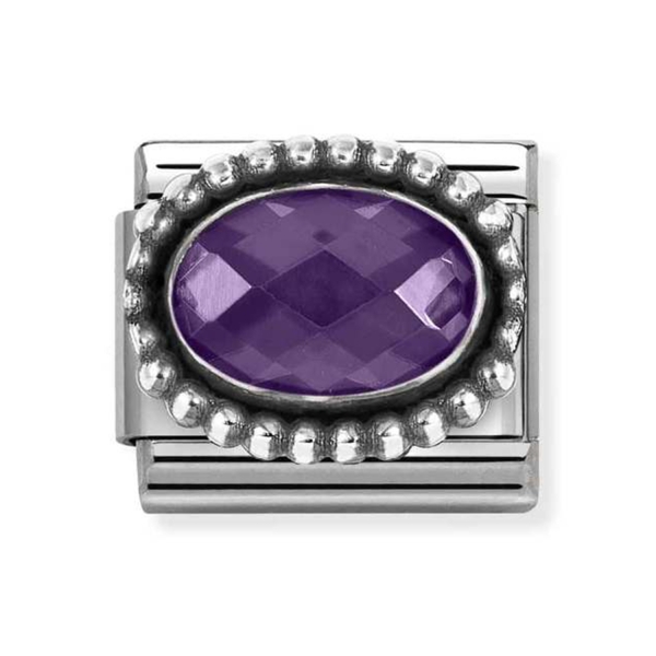 Nomination Composable Classic Oval Beaded Purple Stone Charm