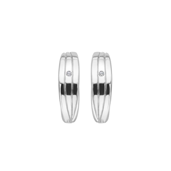 Hot Diamonds Trio Intertwined Silver Hoop Earrings