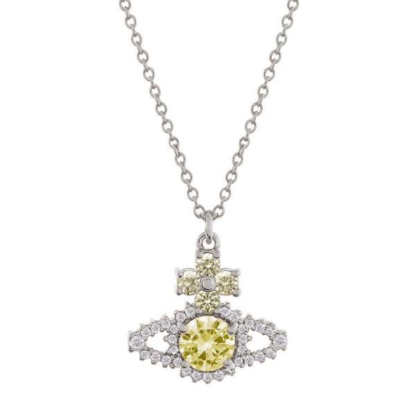 Vivienne Westwood Valentina Orb Yellow Silver-Tone Pendant Necklace