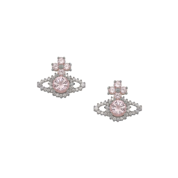 Vivienne Westwood Valentina Orb Pink Silver-Tone Stud Earrings