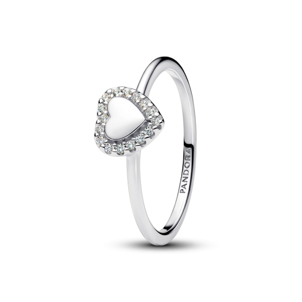 Pandora Timeless Sterling Silver Heart Halo Ring