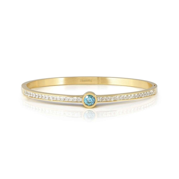 Nomination Pretty Bangles Gold-Plated Central Blue Stone Small Bangle