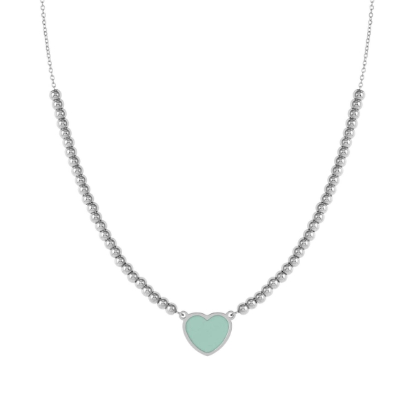 Nomination Emosfere Green Heart Steel Bead Necklace