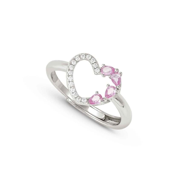 Nomination Shine Me Up Pink Open Heart Adjustable Ring