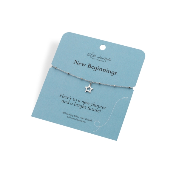 Hot Diamonds Silver Whisper New Beginnings Star Bracelet
