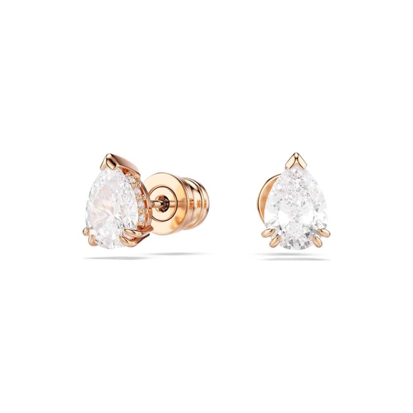 Swarovski Stilla Pear-Cut Rose Gold-Tone Stud Earrings