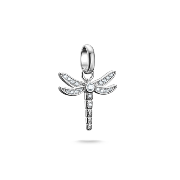 Thomas Sabo Connect Silver Dragonfly with Stones Pendant Charm