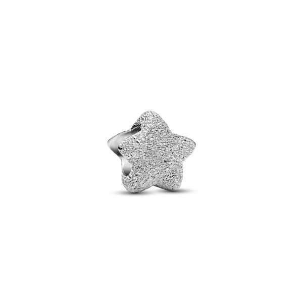 Pandora Moments Sterling Silver Textured Star Mini Charm