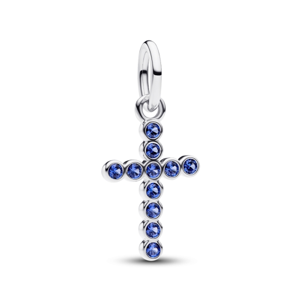 Pandora Moments Silver & Blue Cross Dangle Charm