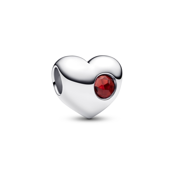 Pandora Moments Silver January Birthstone Heart Charm