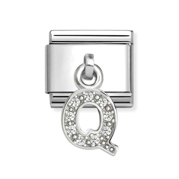 Nomination Composable Classic Hanging Letter Q Stone Link Charm
