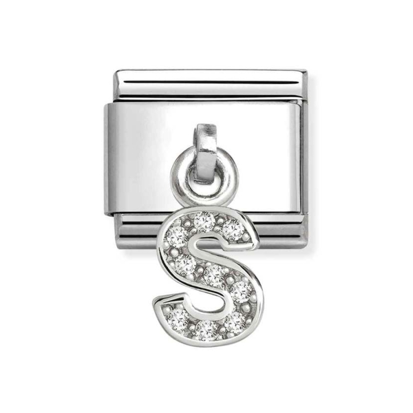 Nomination Composable Classic Hanging Letter S Stone Link Charm