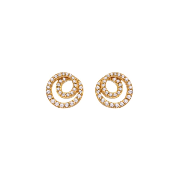Hot Diamonds Golden Edit Shimmer Circle Stud Earrings