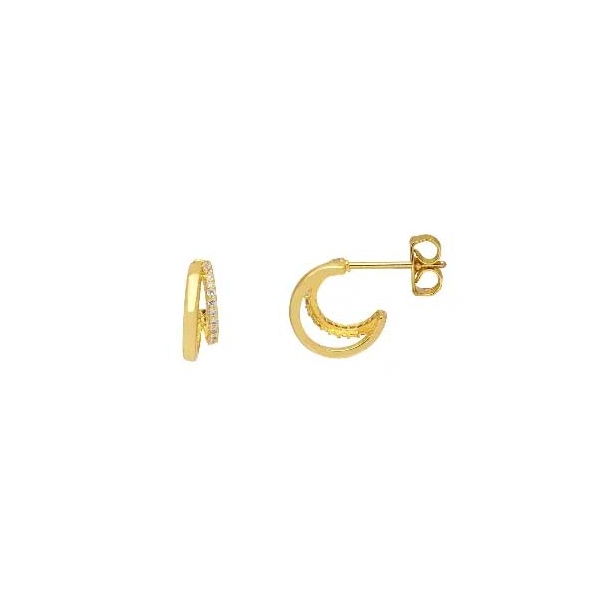 Estella Bartlett Gold-Plated Pave Curl Double Hoop Earrings