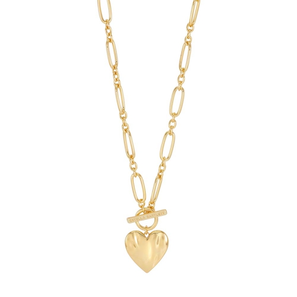 Estella Bartlett Waterproof Gold-Plated Oversized Heart T-Bar Necklace