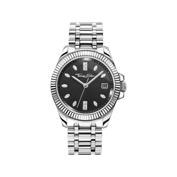 Thomas Sabo Divine Stainless Steel &amp; Black Dial 33MM Watch