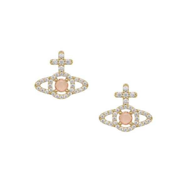 Vivienne Westwood Olympia Orange and Gold-Tone Stud Earrings