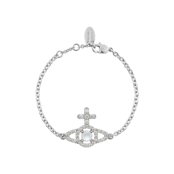 Vivienne Westwood Olympia White and Silver-Tone Chain Bracelet