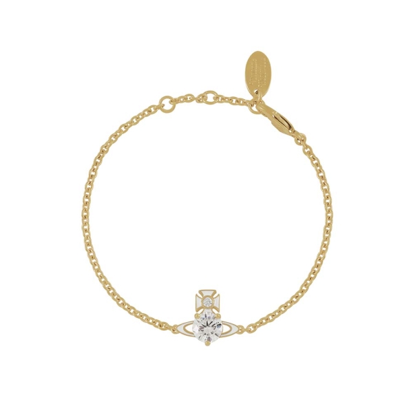 Vivienne Westwood Millie White and Gold-Tone Chain Bracelet